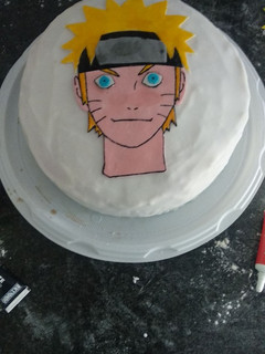 Una foto de Tarta fondant, 4 colores, NARUTO