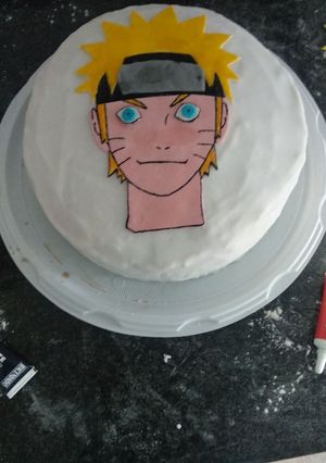 Una foto de Tarta fondant, 4 colores, NARUTO