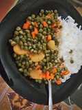 Minji stew served with white rice