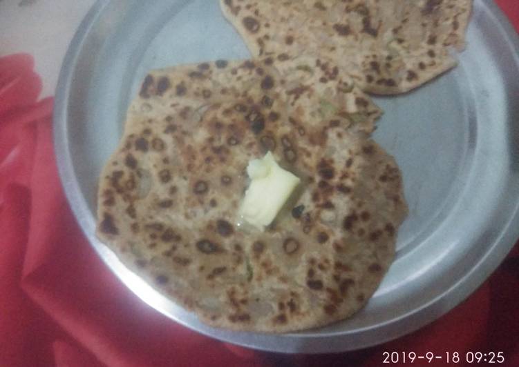 Simple Way to Prepare Perfect Onion paratha with butter