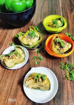 A picture of Dhokla shimla mirch.