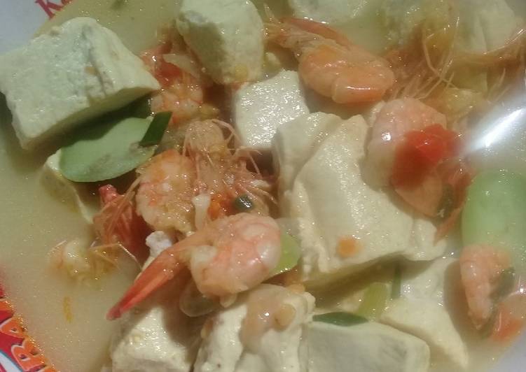 Santenan tahu campur udang pete