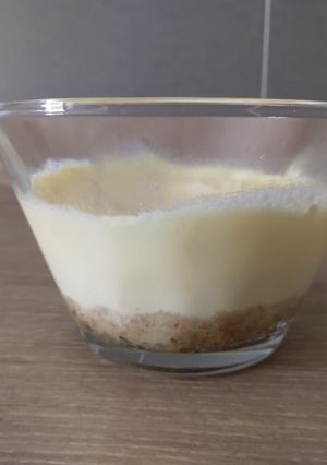 Una foto de Tarta de queso cremosa en microondas