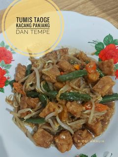 Foto resep Tumis Taoge Kacang Panjang dan Tempe