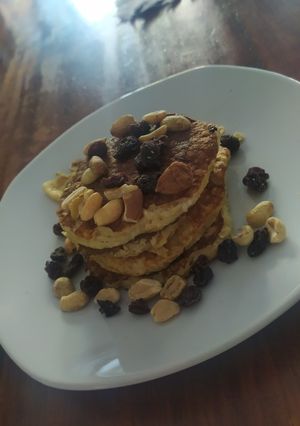 Una foto de Pancakes de banana y avena
