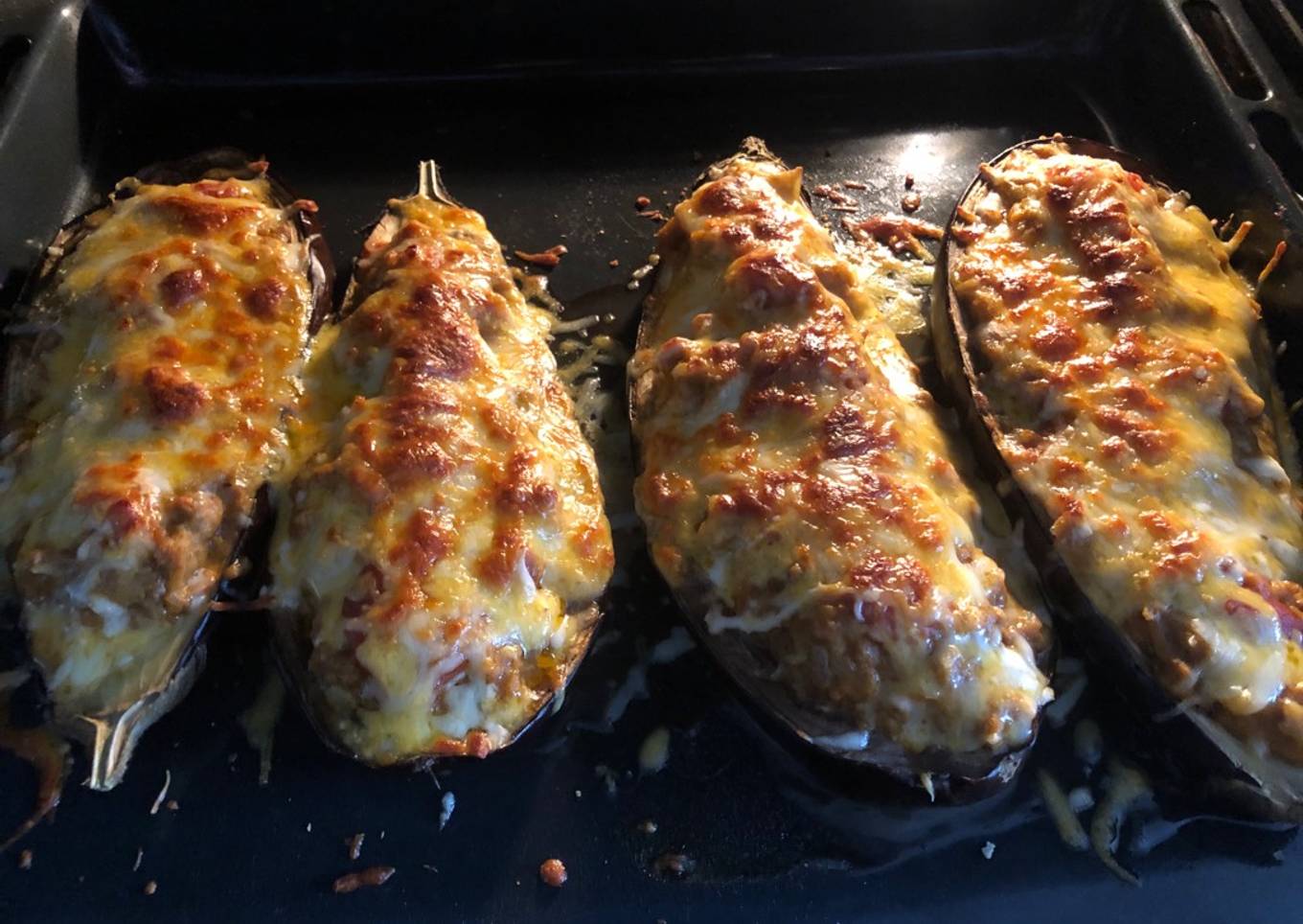 Berenjenas rellenas de carne sin bechamel