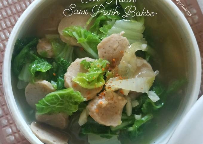 Cah Kuah Sawi Putih Bakso