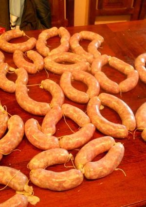 Una foto de Chorizos de cerdo casero