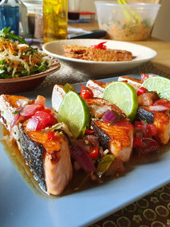 Foto resep Salmon Bakar Sambal Matah