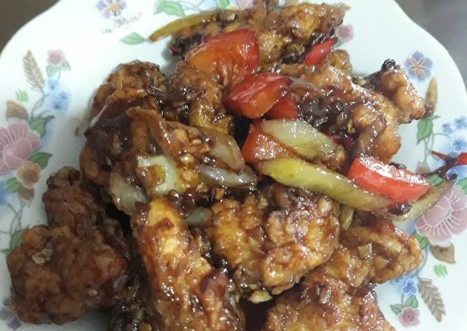 Ayam goreng tepung saos teriyaki