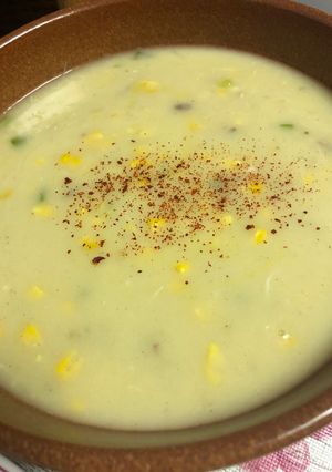 صورة لوصفة شوربة الذرة 🍵