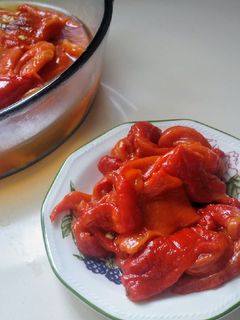 Una foto de Pimientos asados