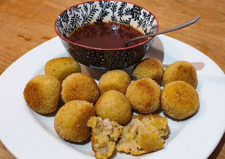 Polpette mortadella, pistacchi e patate