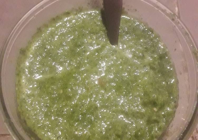 Recipe of Quick Green chutney with imli pulp