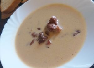 Habart bableves füstölt sonkával recept fotója