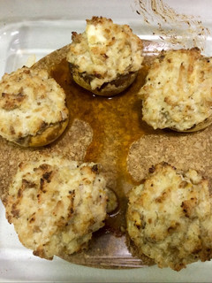 Una foto de Champinoñes rellenos de pavo y queso