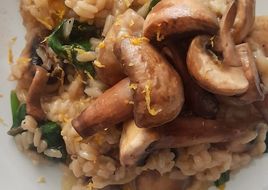 Risotto de Cogumelos e Espinafres