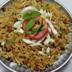 A picture of Mix veg fried brown rice.