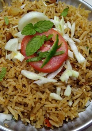 A picture of Mix veg fried brown rice.