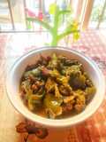 ব্রোকলি ক্যাপ্সিকাম কাজু কারি (Broccoli Capsicum Kaju Curry,Recipe in Bengali)