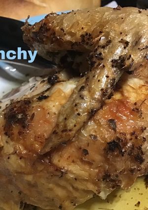 Una foto de Pollo en freidora de aire, con ajo, orégano y aceite a la 🌶️