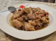 Una foto de magro de cerdo con champiñón