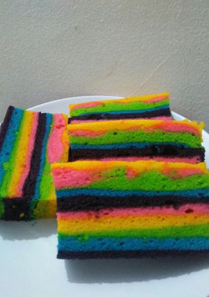 Foto resep Rainbow Cake Kukus (simple, no ribet, anti gagal)
