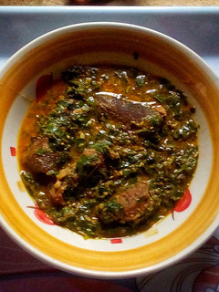 A picture of Ewedu and Egusi Soup.