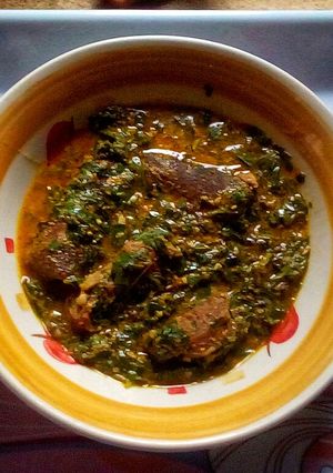 A picture of Ewedu and Egusi Soup.