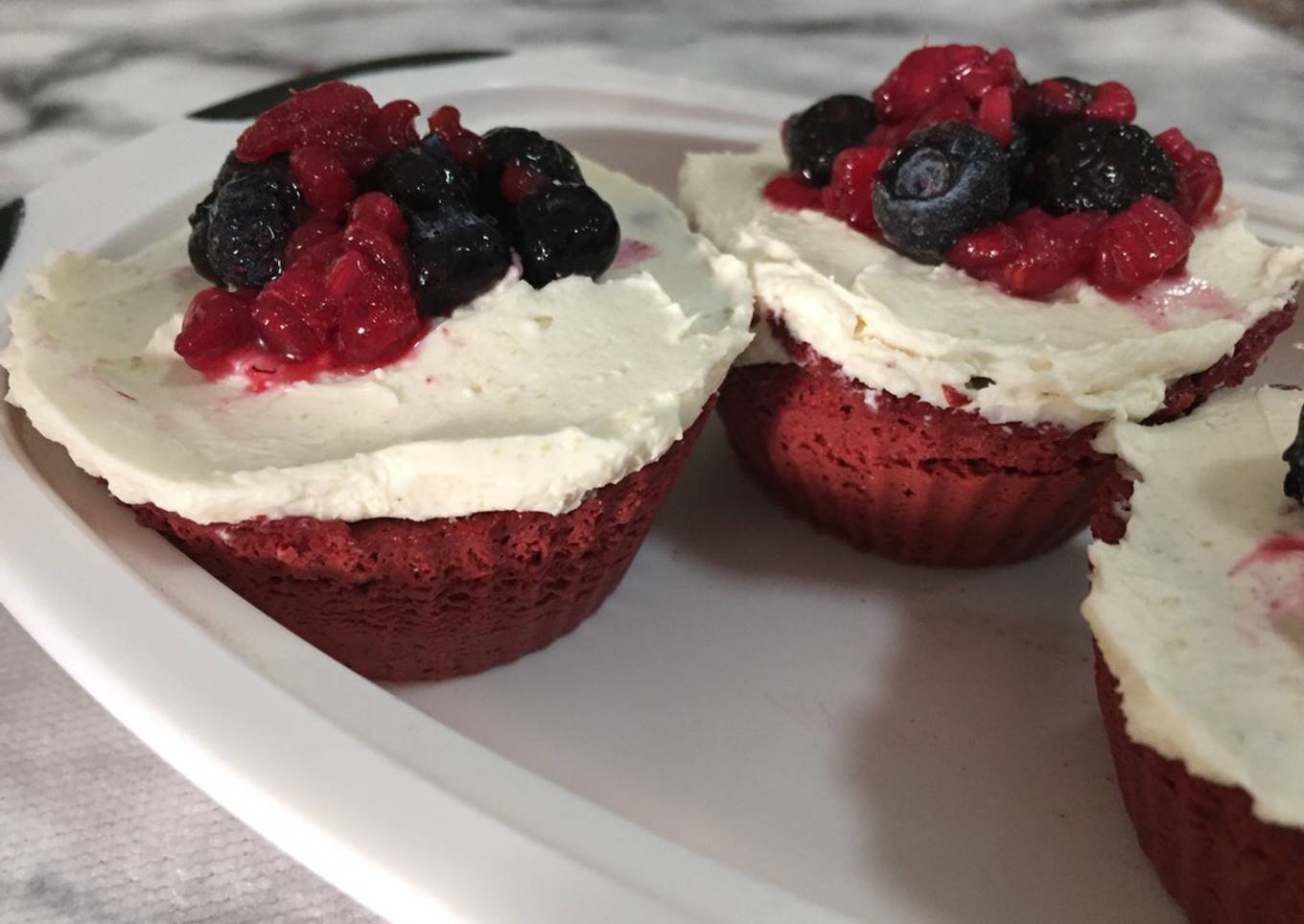 Cup cake Red Velvet 🍒🍫🍰/ en microondas/ low carb