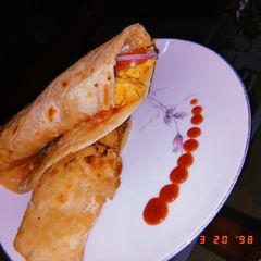 A picture of Chicken paratha roll.