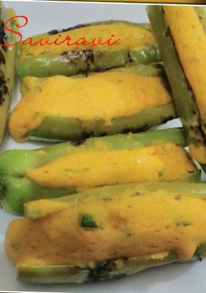 A picture of Stuffed Chilli Dokla.