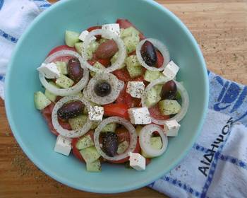 Fresh, Prepare Recipe Traditional Greek Salad Choriatiki Salata Home Style