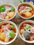 Five-Color Glutinous Rice Dumplings in Ginger Syrup (Chè Trôi Nước Ngũ Sắc)