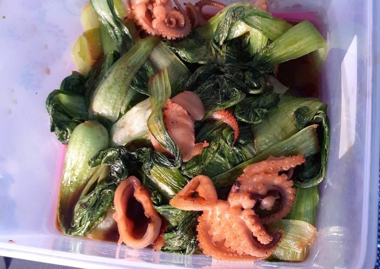 Resep Baby Bockcoy Saus Tiram Dengan Octopus Yang Lezat