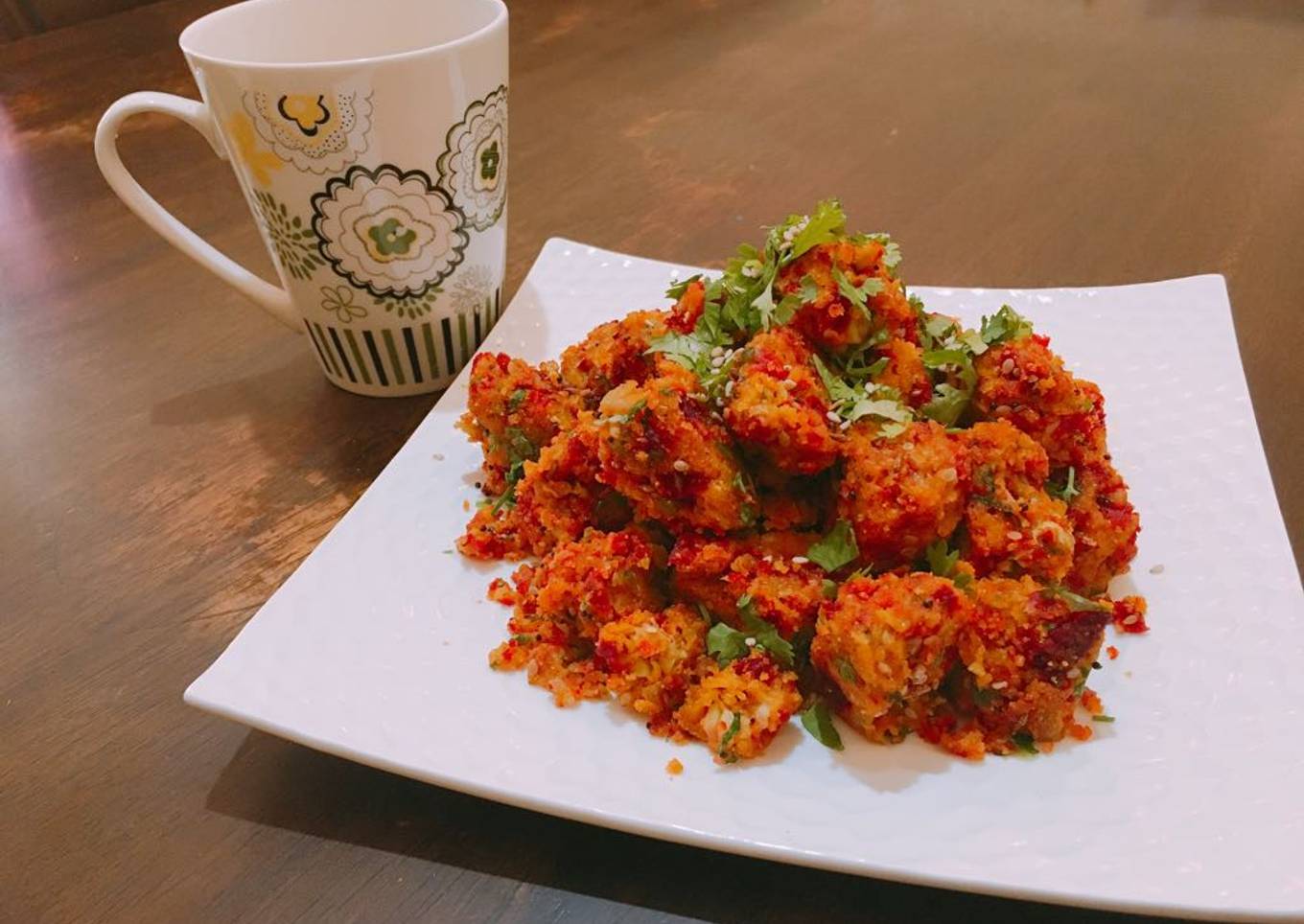Beetroot dhokla