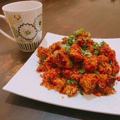 Beetroot dhokla A picture of Beetroot dhokla.