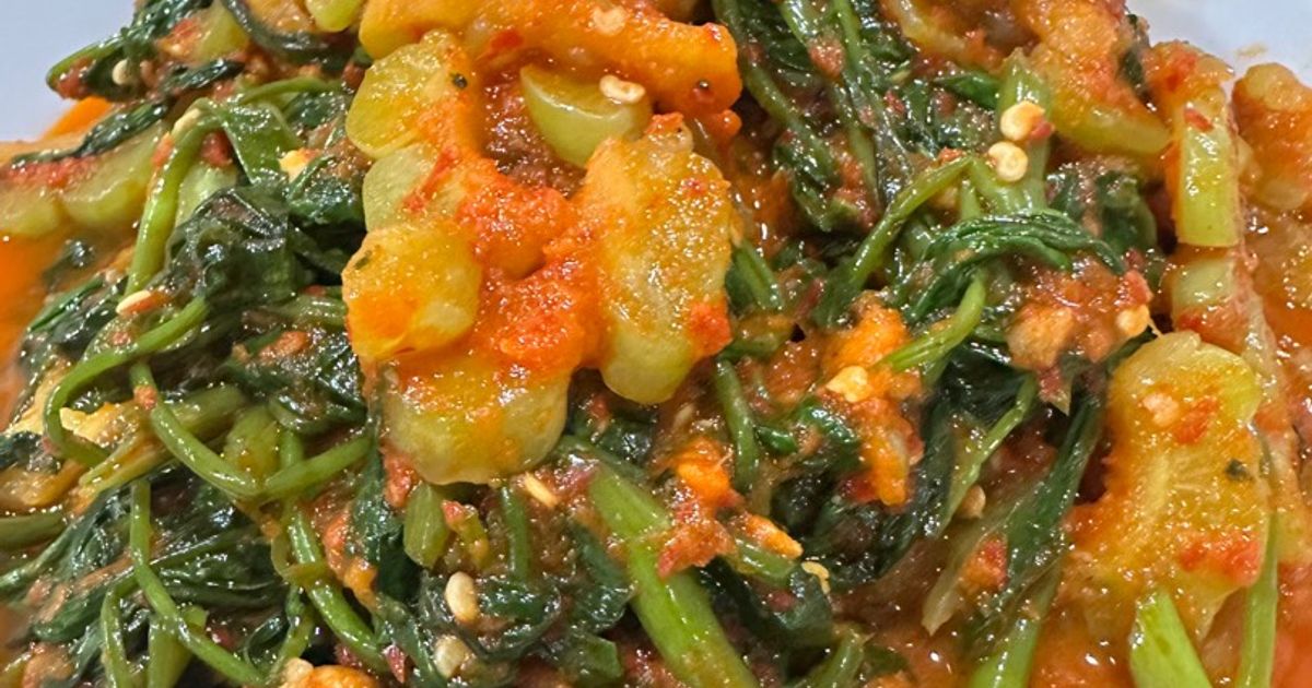 Tumis Kangkung dan Pare Pedas Vegan