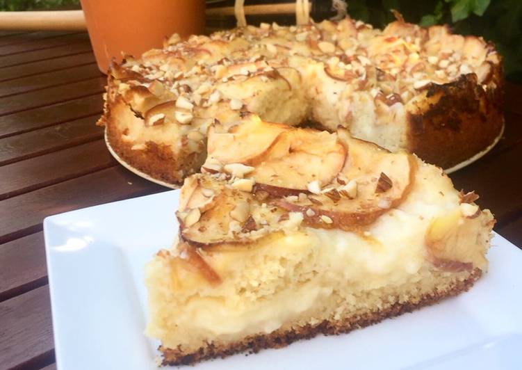 Bizcocho de manzana y crema pastelera
