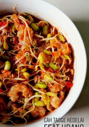 Foto resep Cah Taoge Kedelai feat Udang