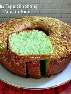 Foto resep 285. Bolu Tape Singkong Pandan Keju Otang