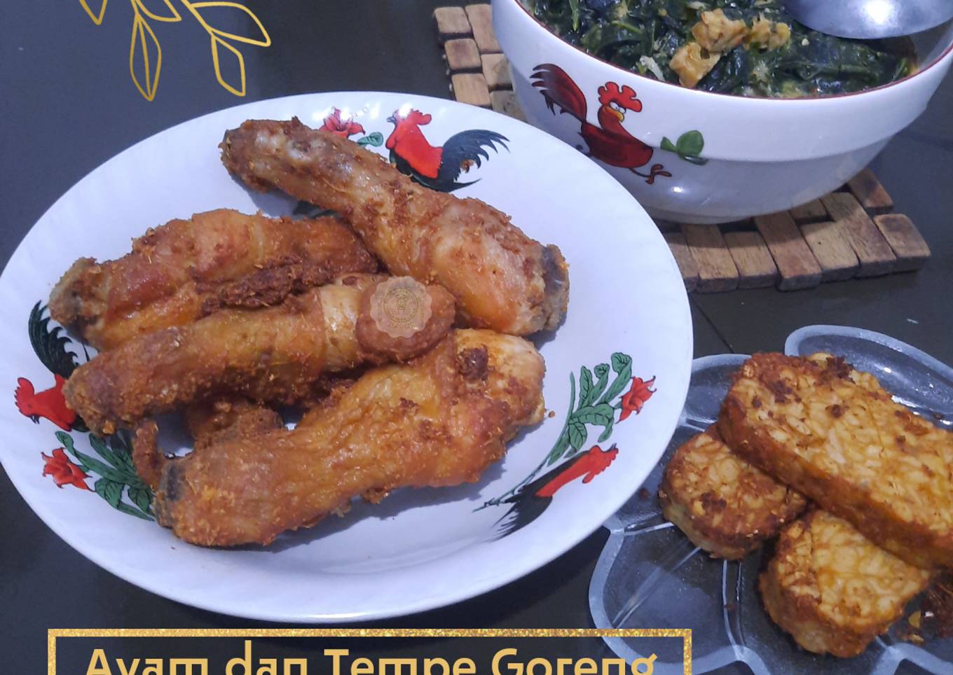 89. Ayam dan Tempe Goreng bumbu Spesial