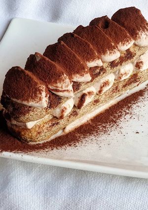 A picture of Tiramisu with Pasteurized Eggs.