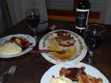 Lomo de cerdo a la pimienta y salsa agridulce con vino tinto