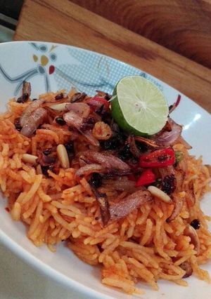صورة لوصفة رز أحمر بالكشنه