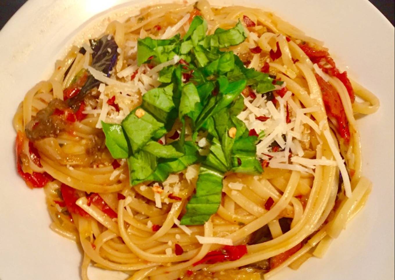 Spicy Eggplant Pasta