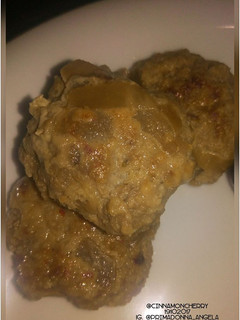 A picture of Burger Patties with Caramelized Onion.