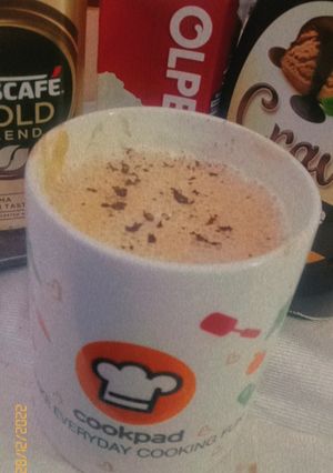 A picture of Traditional hand whisked coffee or dalgona.