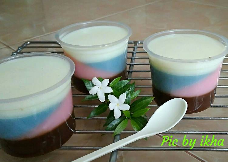 Resep Puding vla pelangi yang Bikin Ngiler