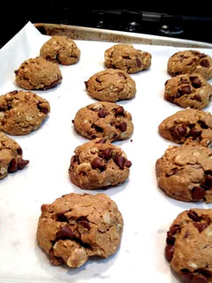 A picture of Chocolate chips Oatmeal Cookies.